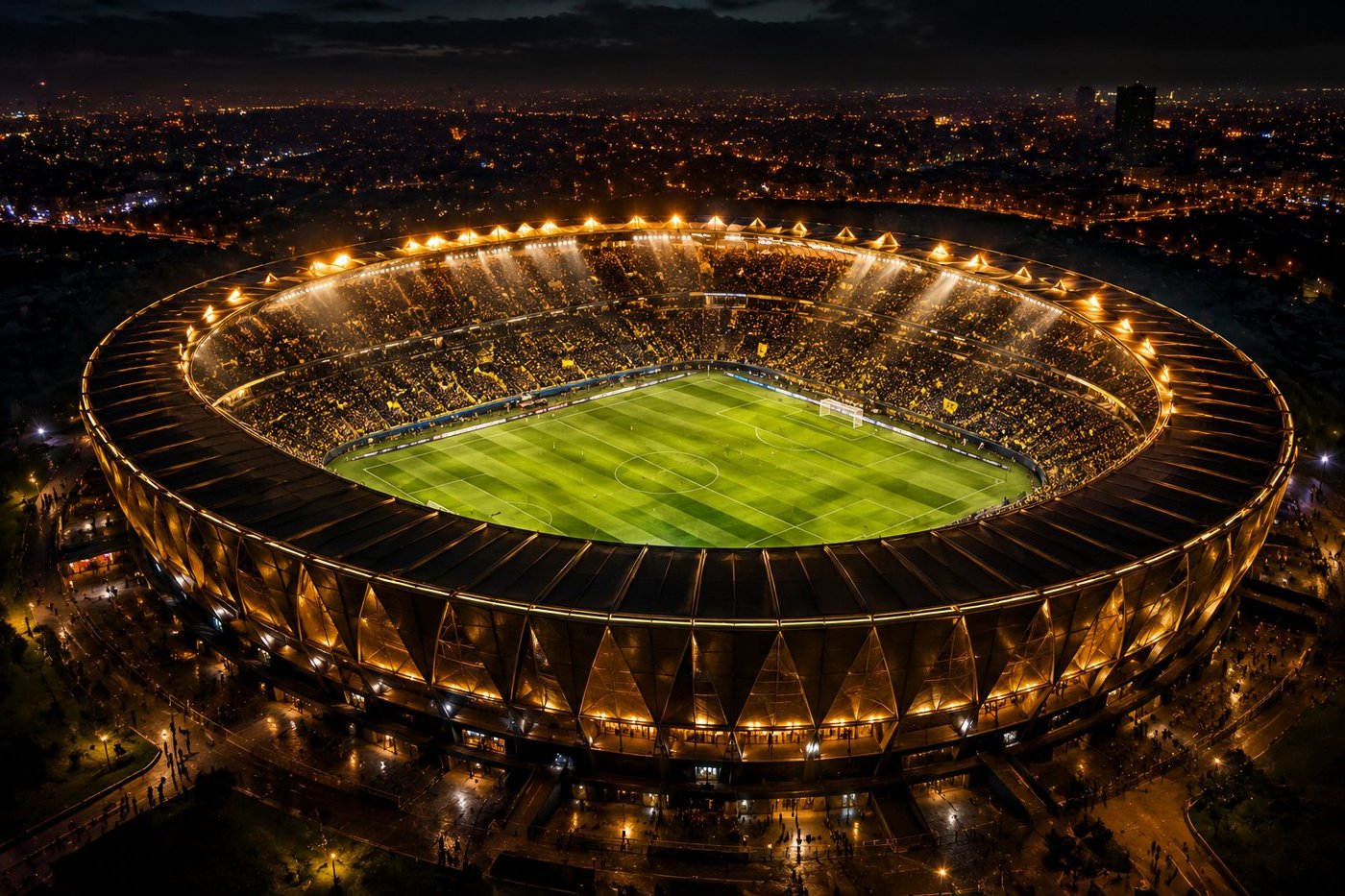 Stade de football africain la nuit - Gold Prono pronostics Cameroun